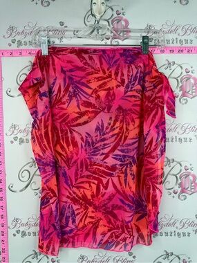Skirt wrap beach tie up tropics Tropical Print Mini Skirt in Pink & Purple